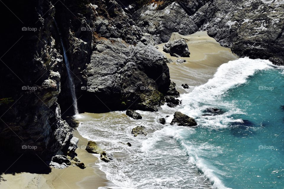 waterfall near Highway one