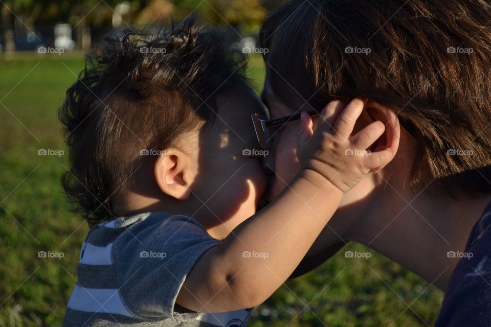 A boy and his momma
