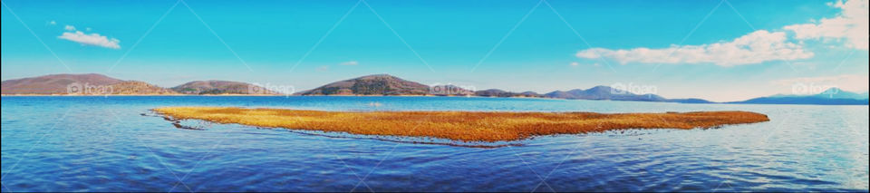 Beautiful lake with mountains, Plastira Greece
