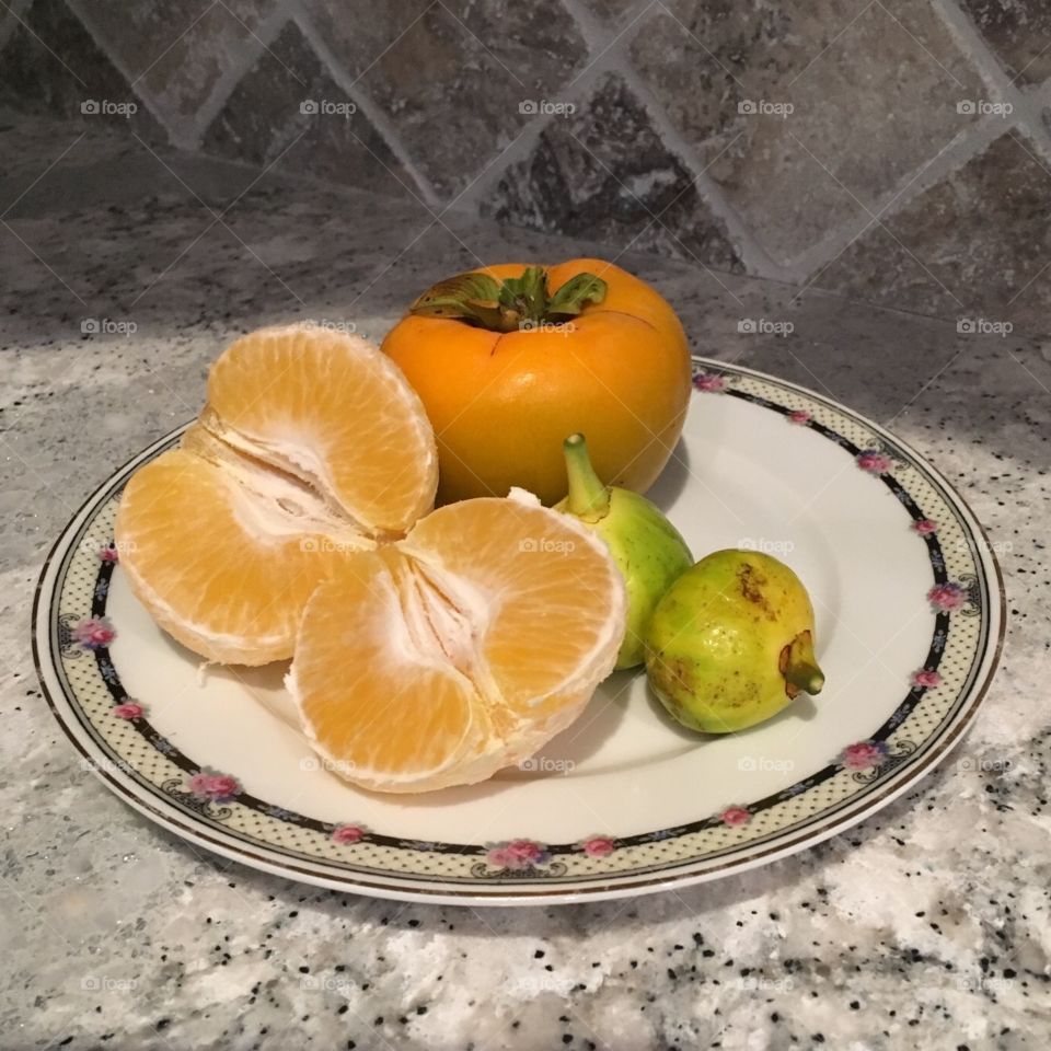 Home grown fruit plate