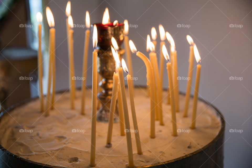 Prayer Candles Lights In The Church