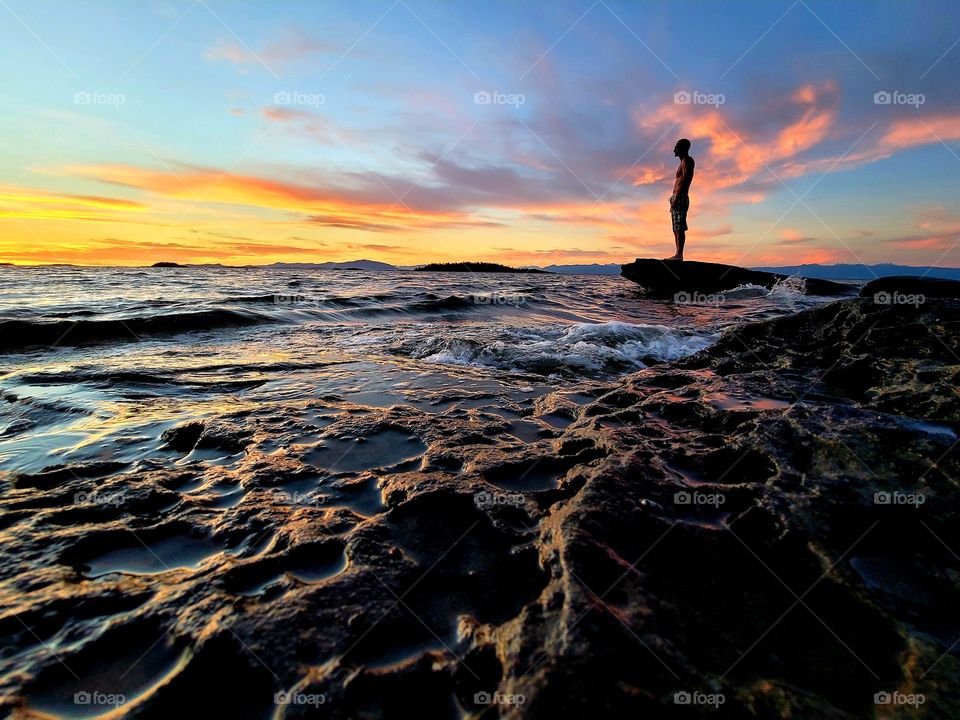 soaking in an Ocean Sunset