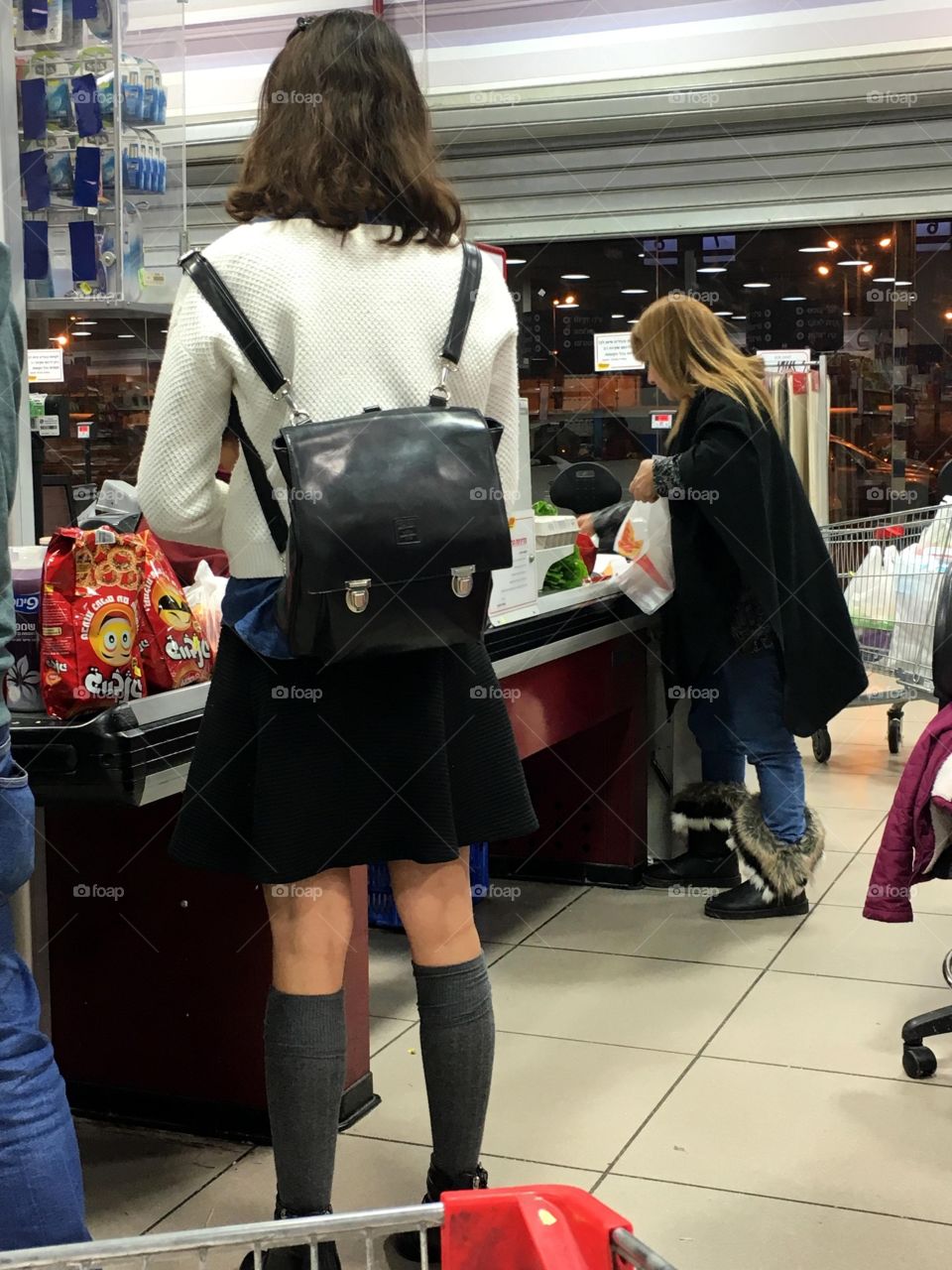 Shopping at the supermarket