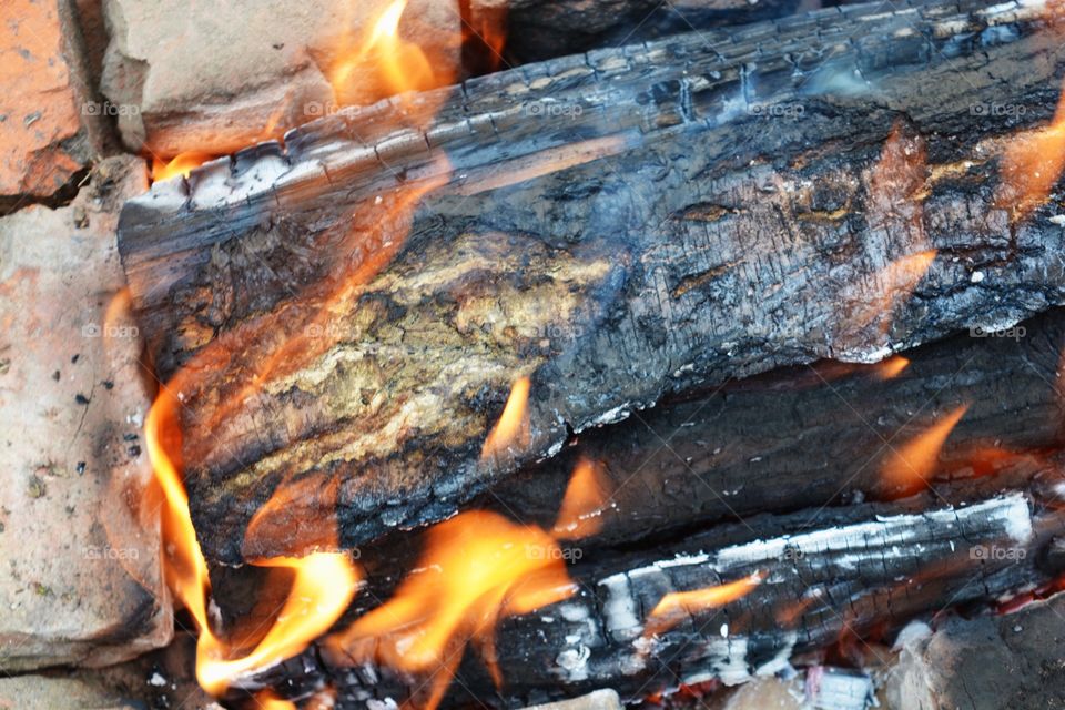 Closeup of bonfire 