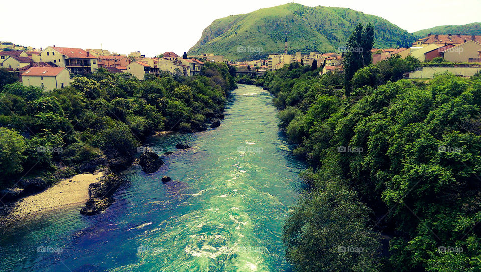river "Neretva". city Mostar