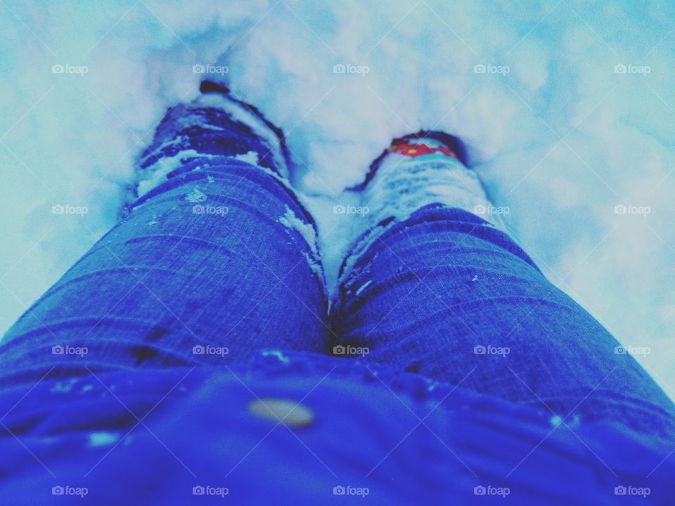 Legs in snow