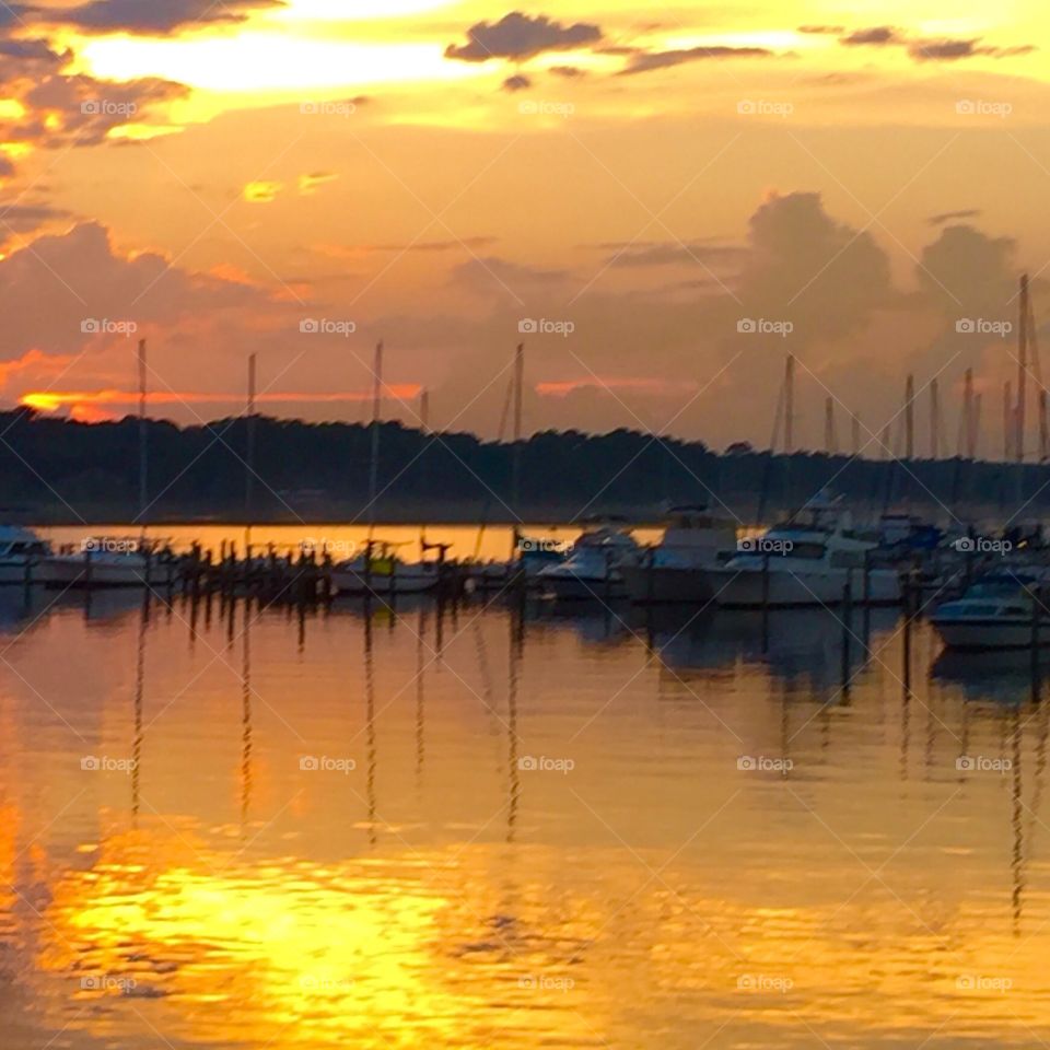 Sunset at  the marina 