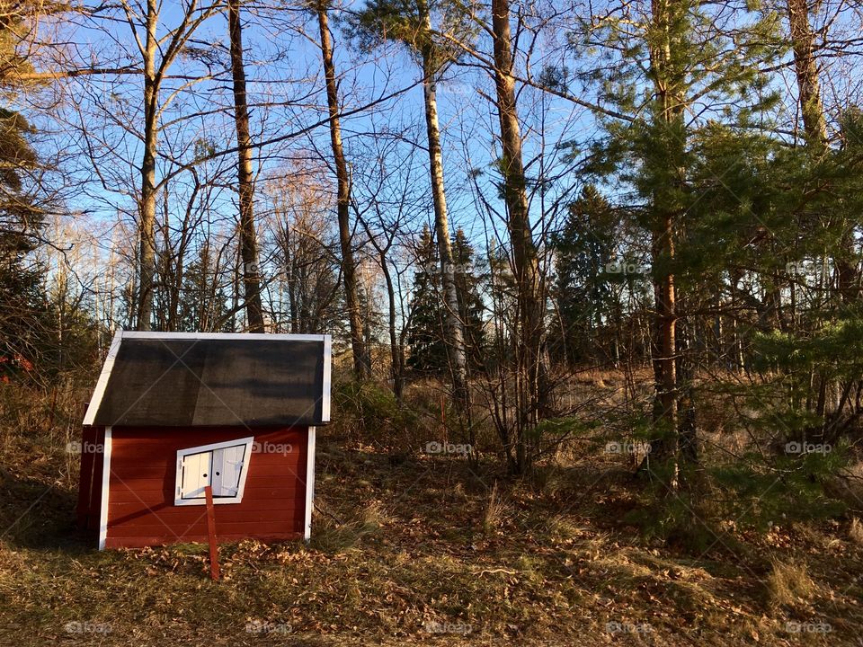 Small red playhouse 