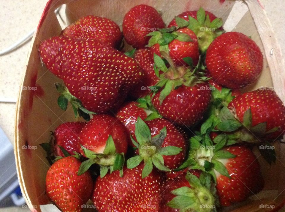 Strawberries. Fresh strawberries from the farmers market
