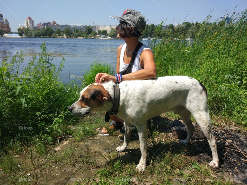 Girl with dog