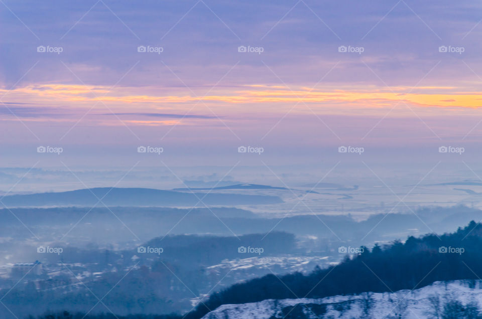 Nature landscape during sunset