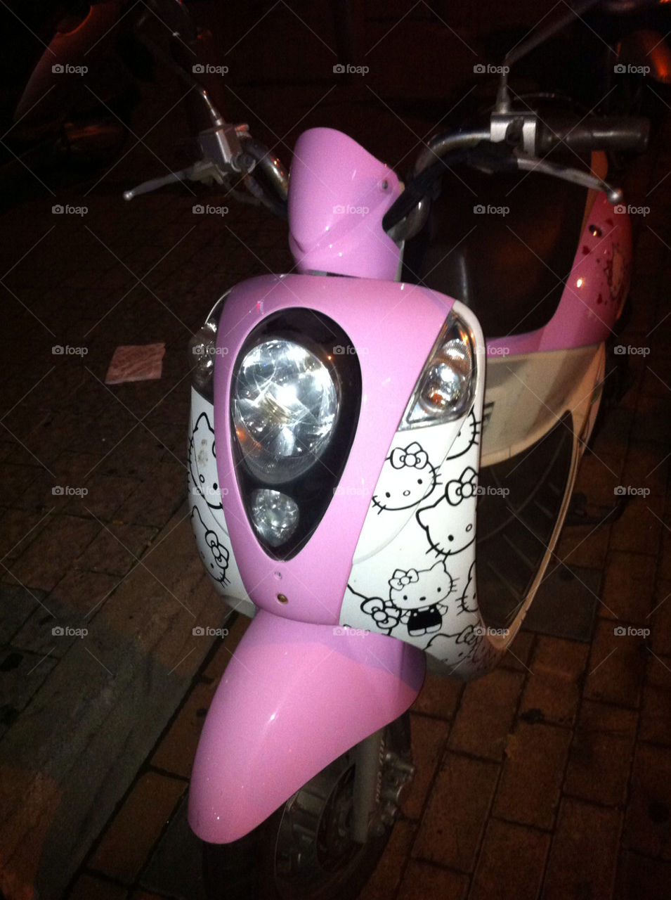 pink cute kitty motorcycle by litlit