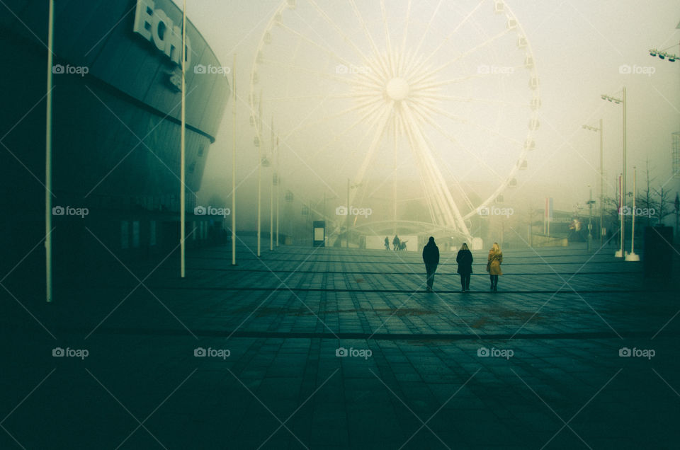 Ferris wheel in the mist