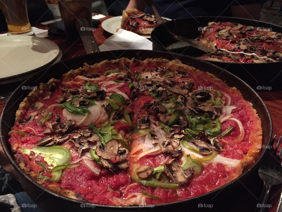 Authentic Chicago deep dish pizza