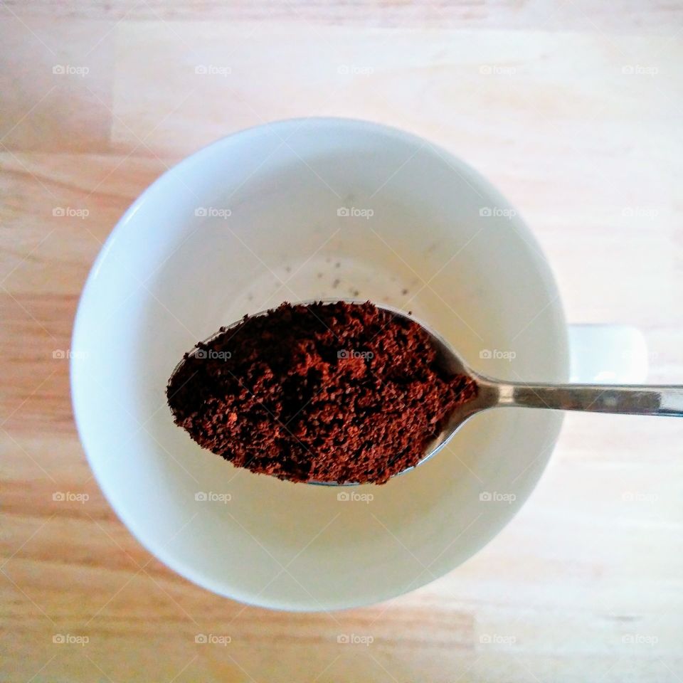 Ground coffee.