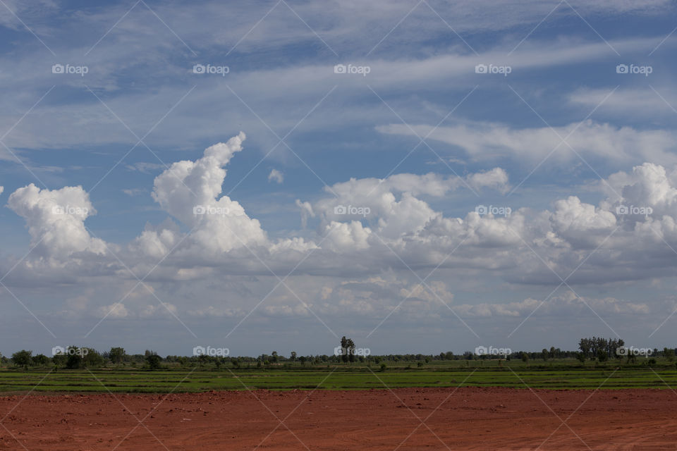 Land , cloud and sky with view faraway 