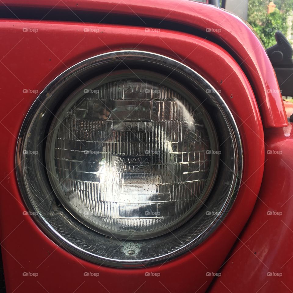 Jeep Wrangler headlight. 