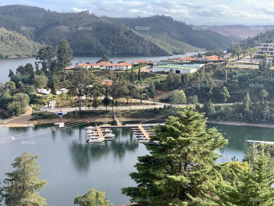 A view across Lago Azul and the Rio Zêzere 