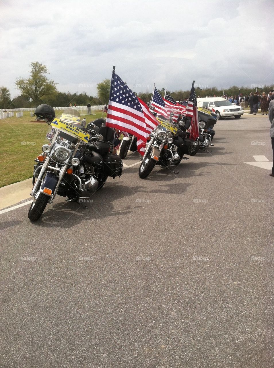 Rider guards. Riding together to loner a fallen vet