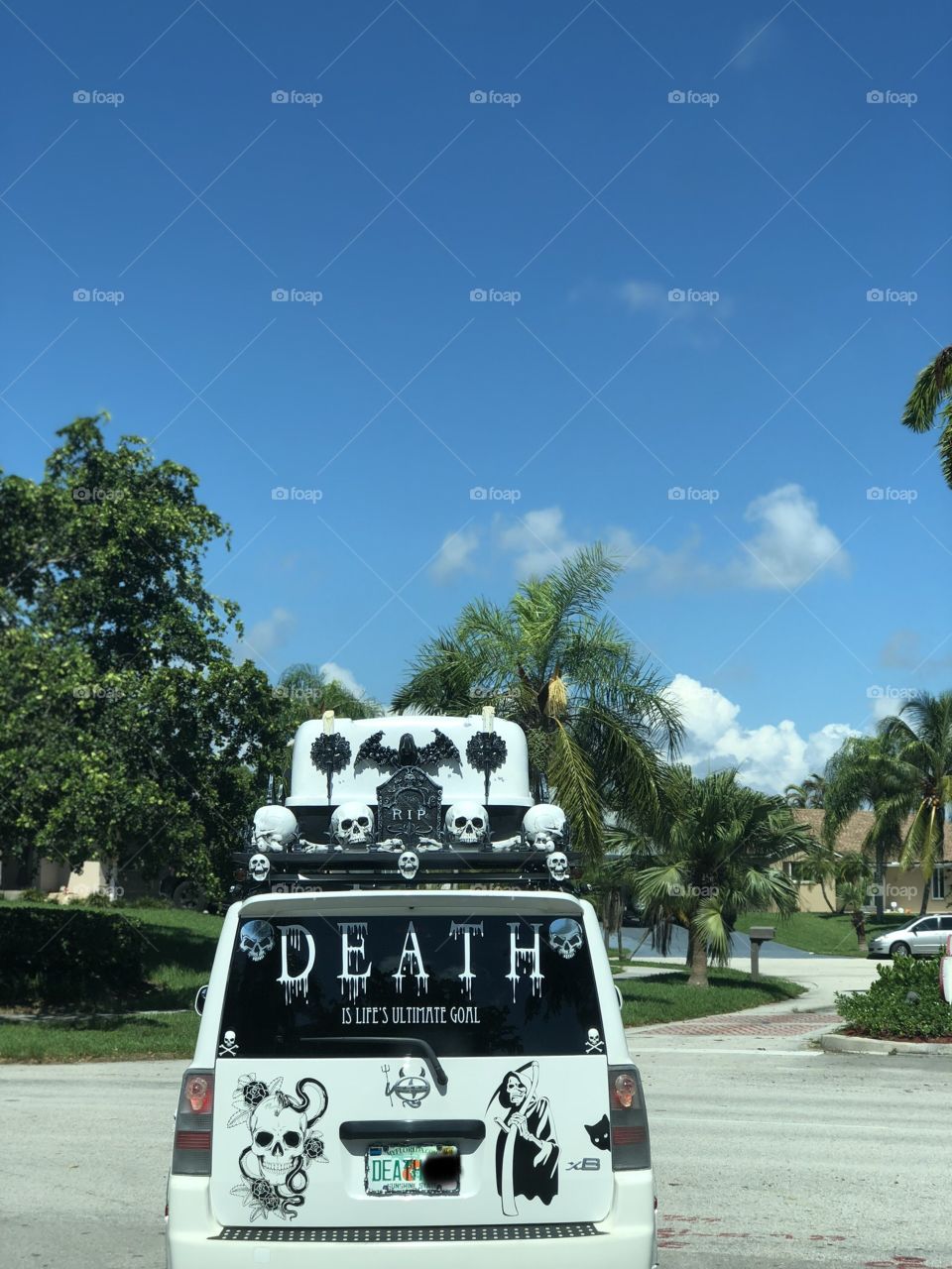 Death is a fascination for this SUV owner. Is it just for Halloween or all year through?