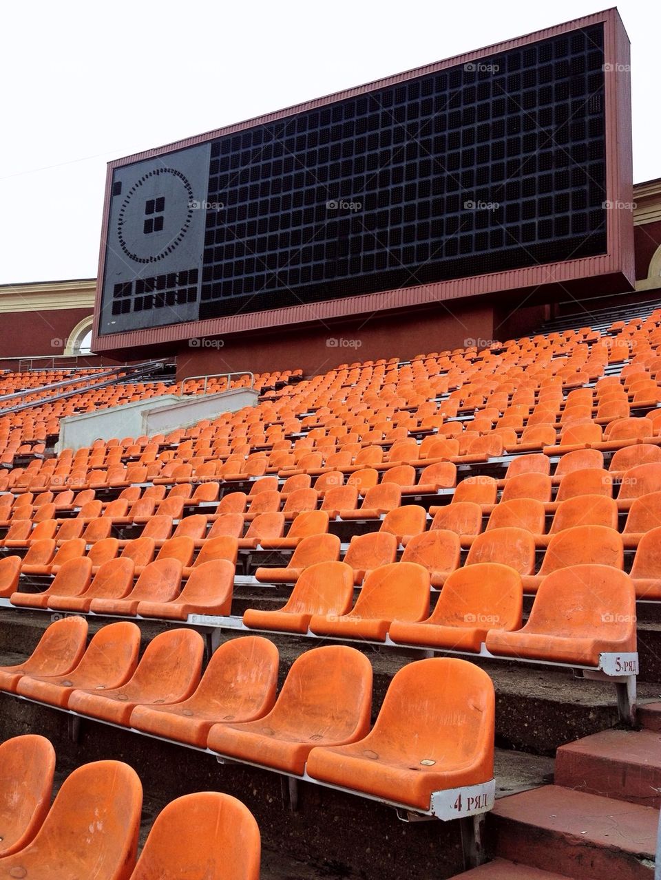 Orange stadium sears with score board
