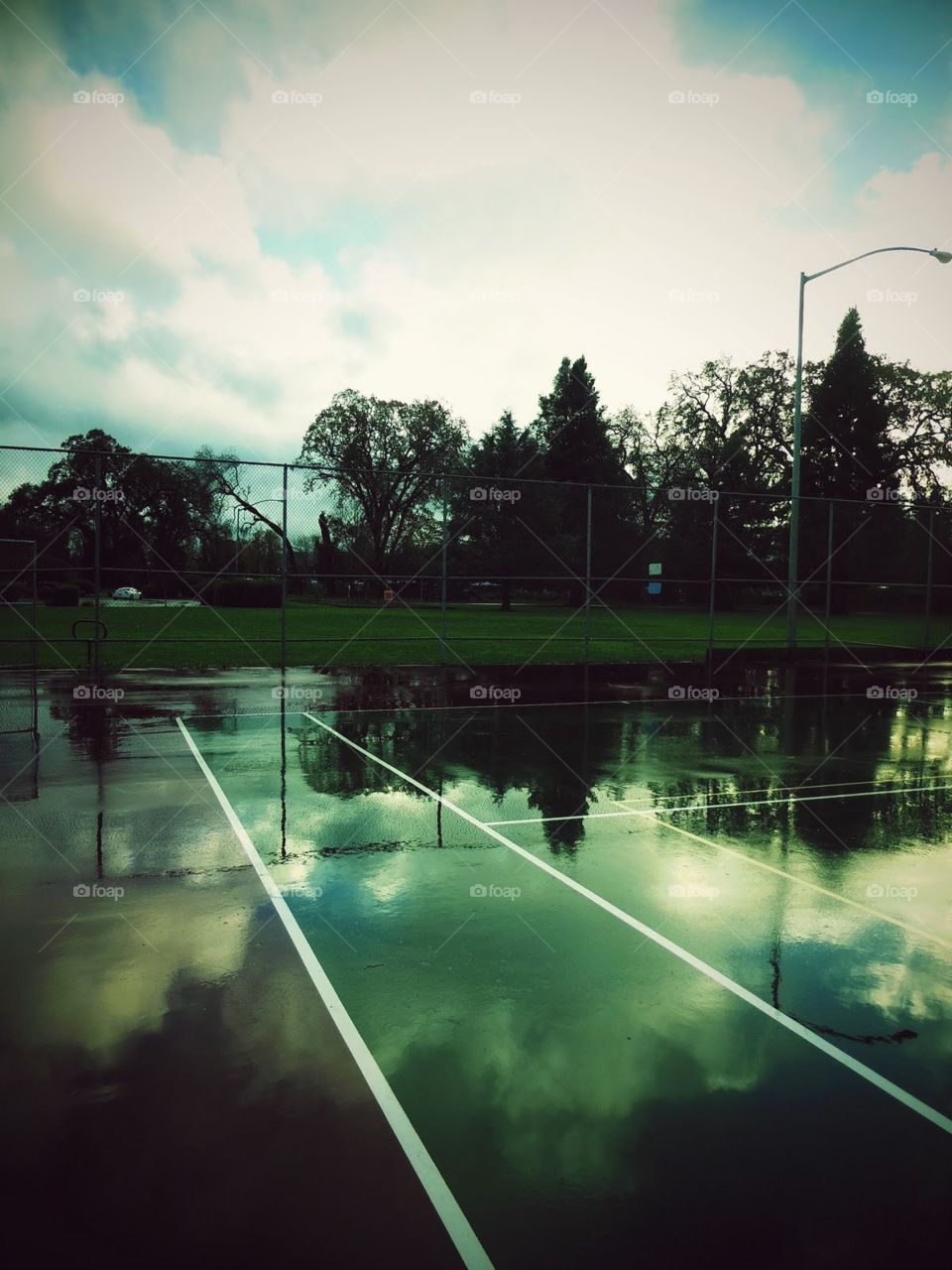 Reflection Collection. Tennis Court Reflection After Rain