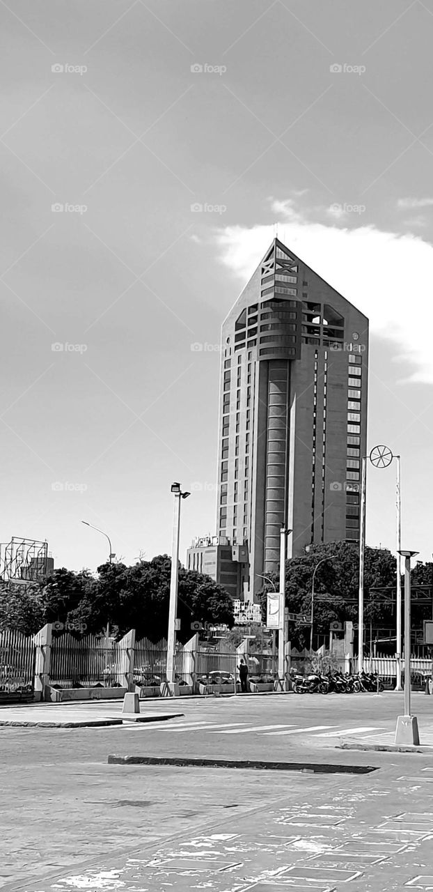 pointed building in Maracay.  structure architecture and design