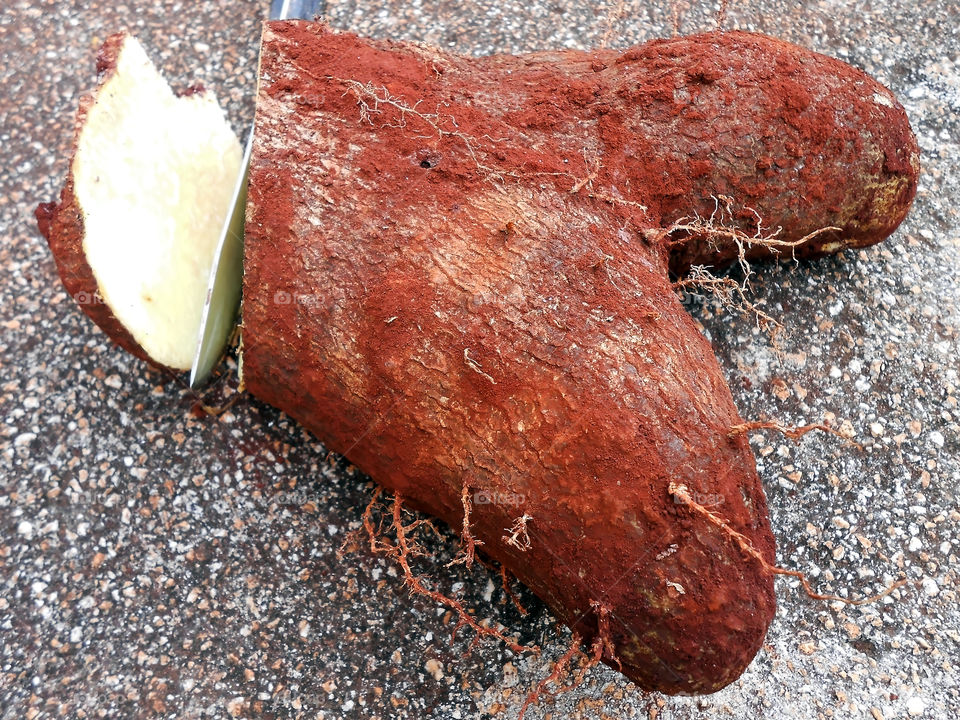 Yam Sliced