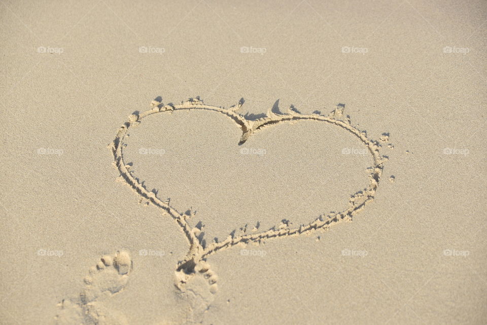 Heart on the sand