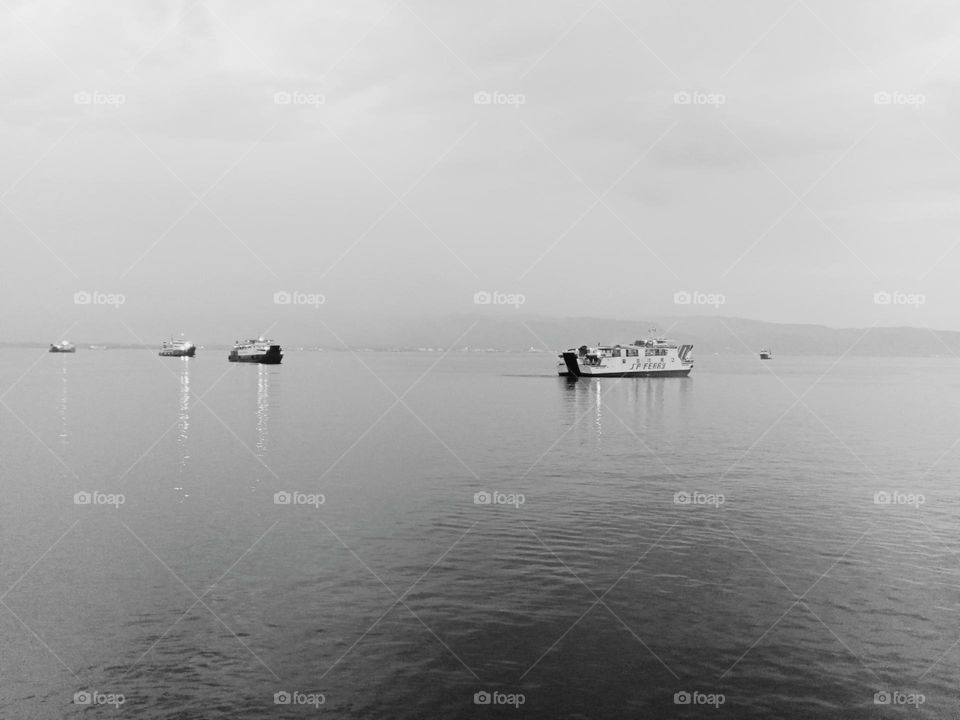 in the middle of Bali strait