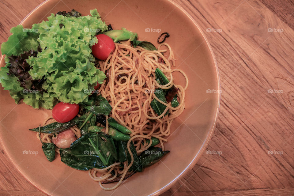 Spaghetti with chilly 