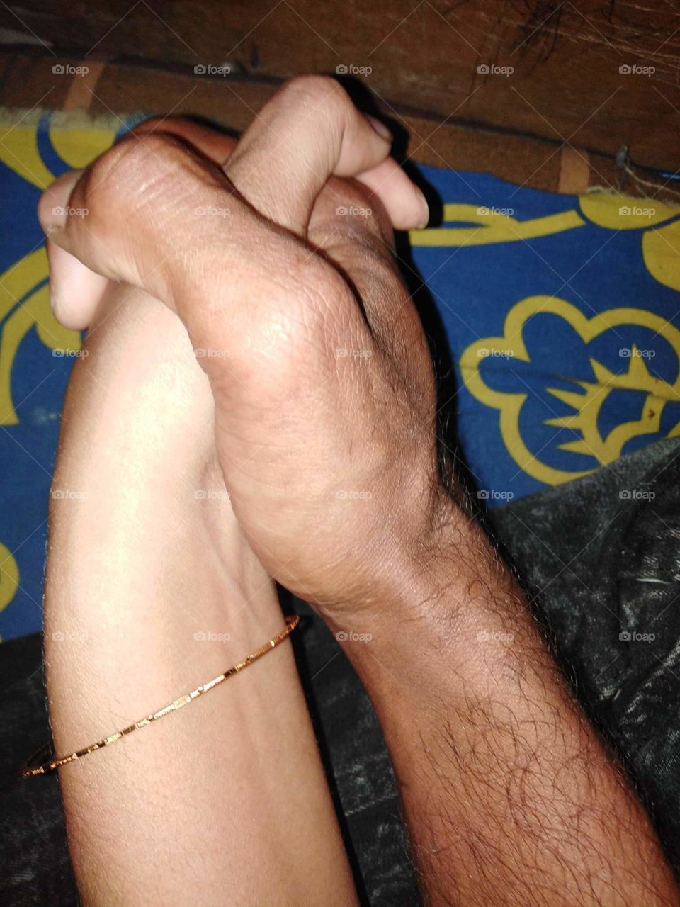 embracing hands