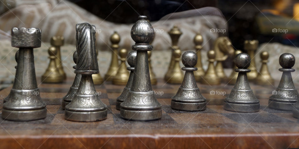 silver chess set