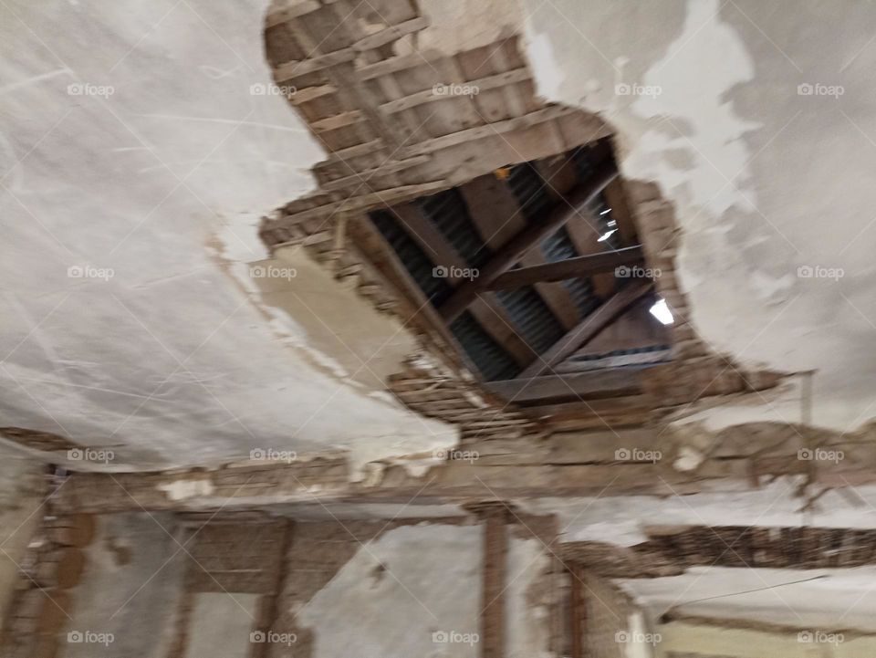 An abandoned house in the woods