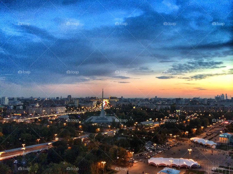 Moscow, Russia from the Ferris wheel 