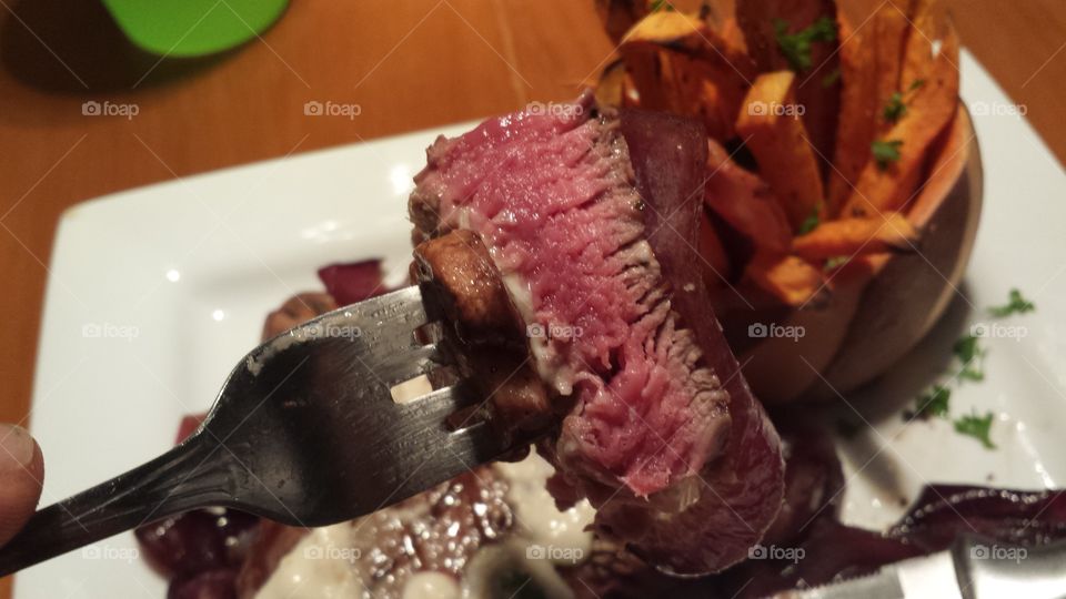 raw steak slice. dinner