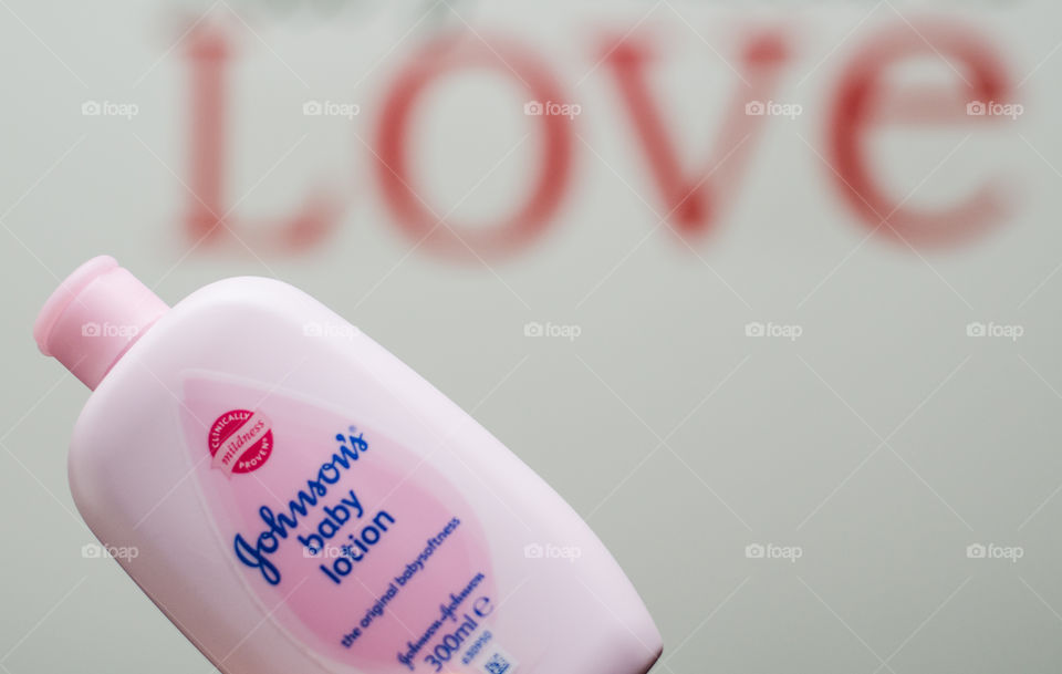 Johnson's baby lotion with love background