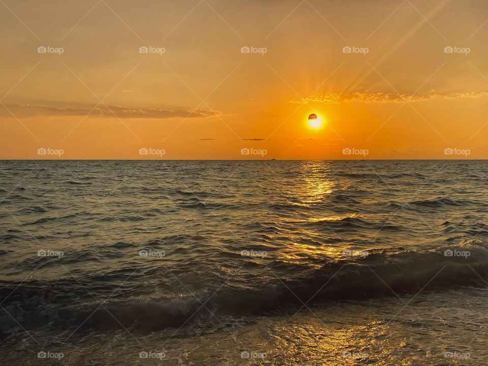 sunset on the sea