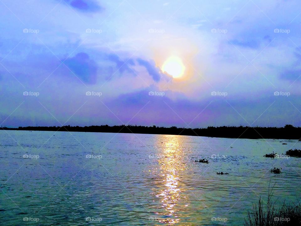 Water, Sunset, Landscape, Sun, Lake