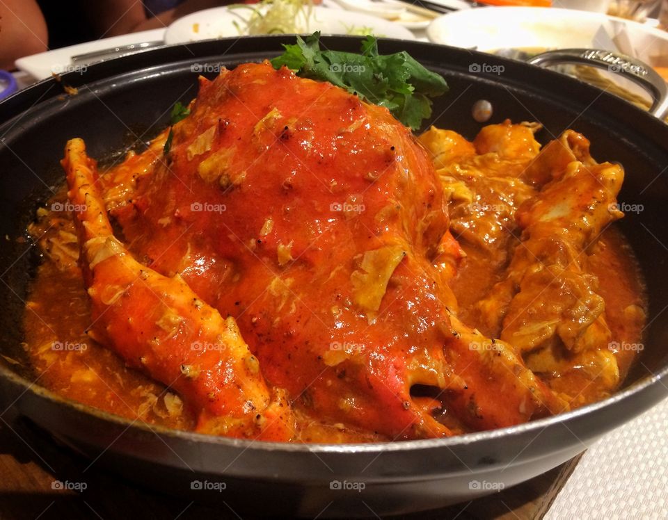 Alaskan crab in curry sauce