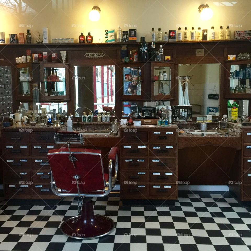 Interior of a classic barbershop