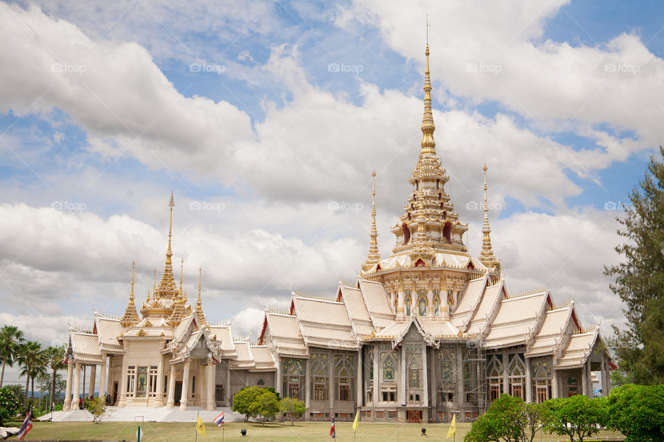 An elegant white temple in Thailand