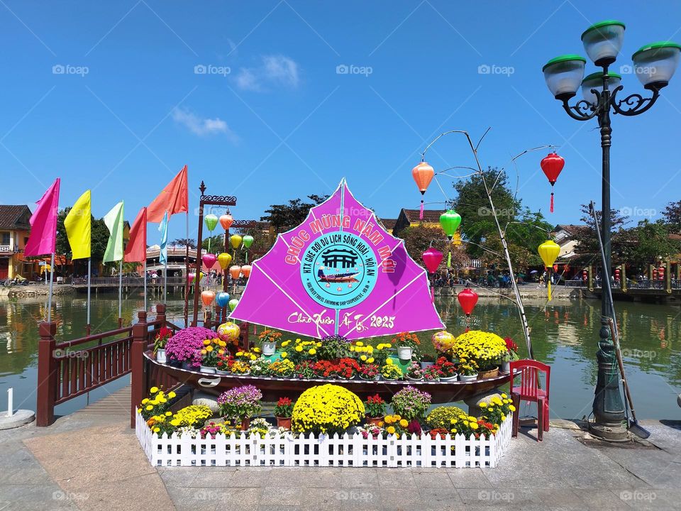 26th January 2025. 11:53am. Location: Old town, Hoi an, Vietnam. Lunar new year decorations. Year of the snake.