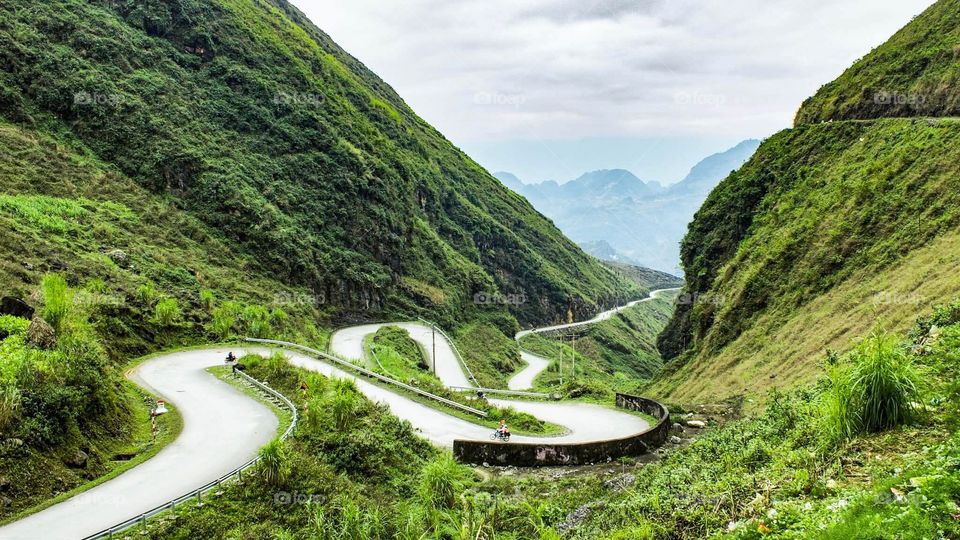 The road in the northern mountains of Vietnam.