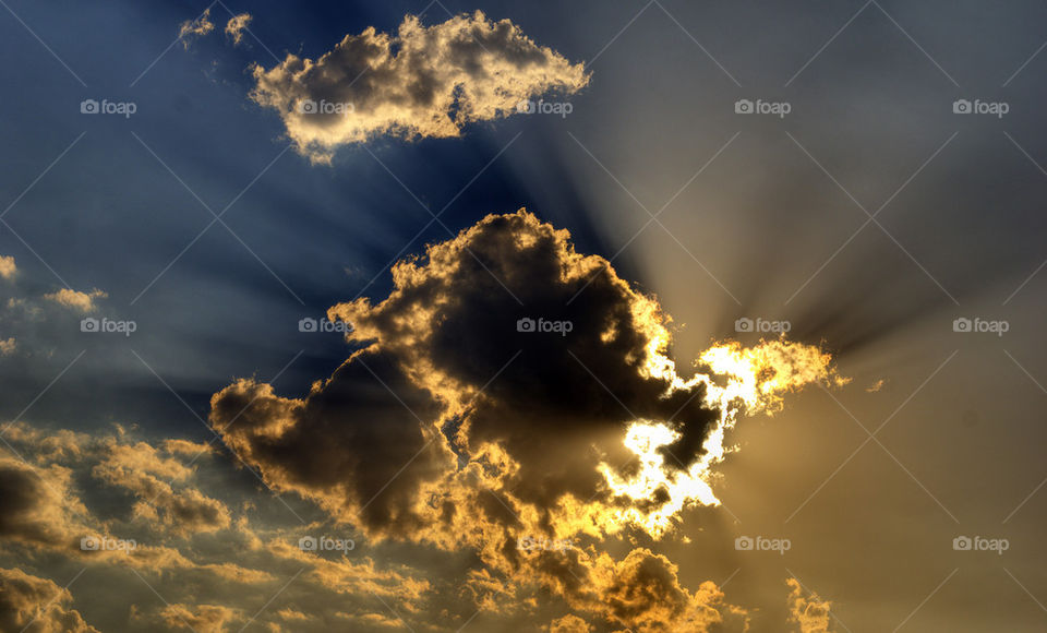 sky blue sunset clouds by paullj