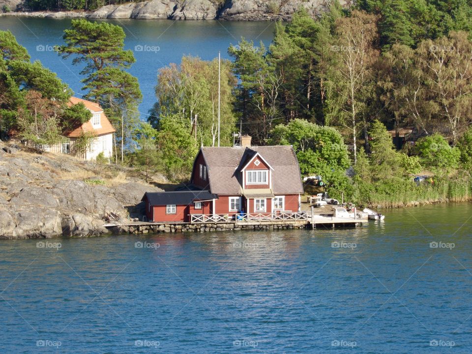 Little red house on the Water, Stockholm 