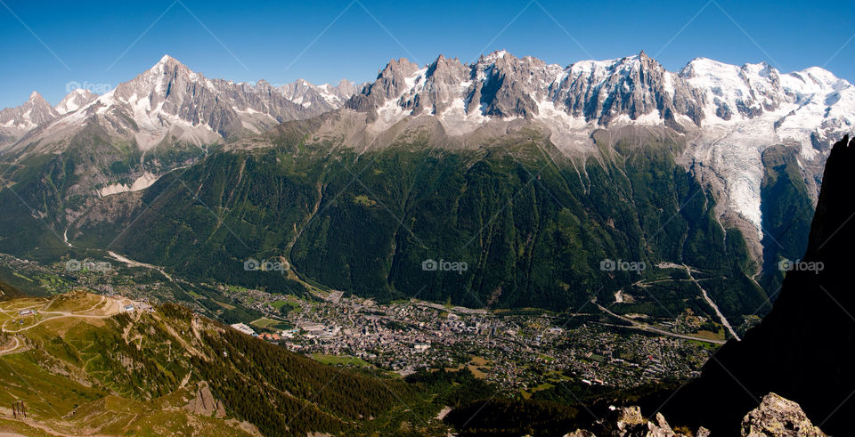 If you have the town of chamonix france From the surrounding mountains