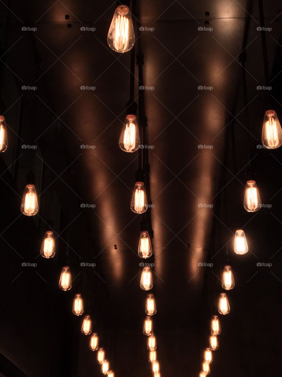 lights strung from the ceiling:))