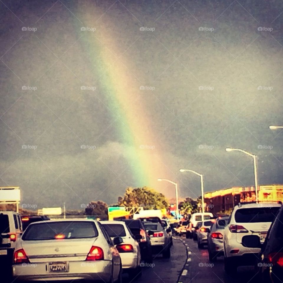 Rainbow In Traffic