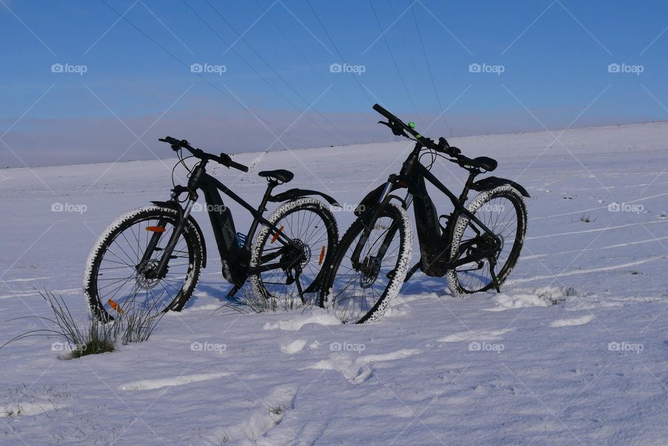 Bikes in the snow 